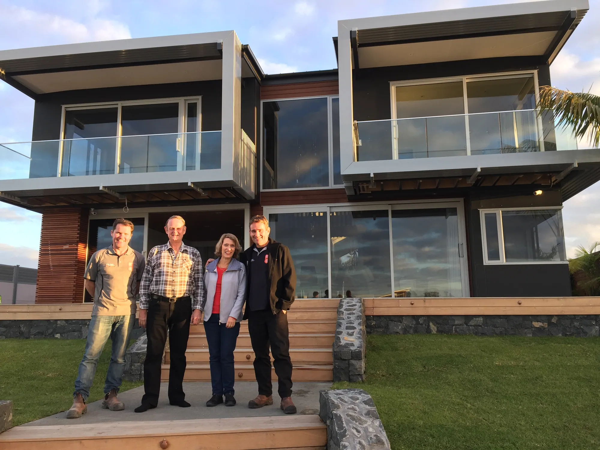 Craig and Simon with the owners of a completed Cogan home on handover day